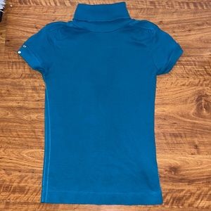 Dark Aqua Turtle Neck Short Sleeve